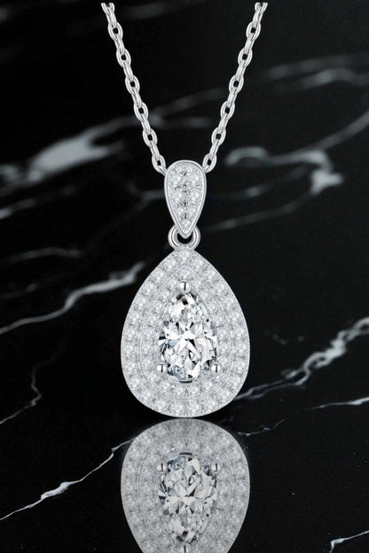 1ct Eternal Teardrop Halo Pendant